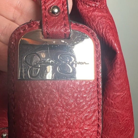 Jessica Simpson Vibrant Red Shoulder Bag with Slouchy Hobo Style - Picture 3 of 4